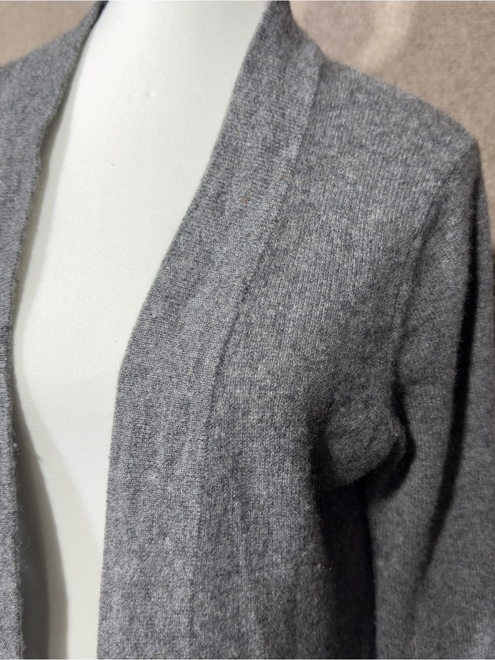 Charter Club Cashmere Cardigan Sweater Open Front M 2Ply Gray Luxury *Read* - Picture 3 of 10